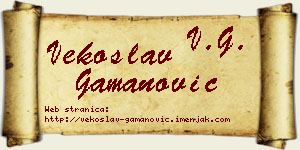 Vekoslav Gamanović vizit kartica